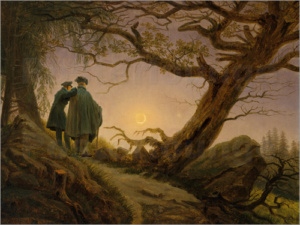 Caspar David Friedrich - Zwei Männer in Betrachtung des Mondes